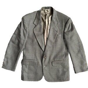 Oscar de la Renta Black and White Checkered Blazer